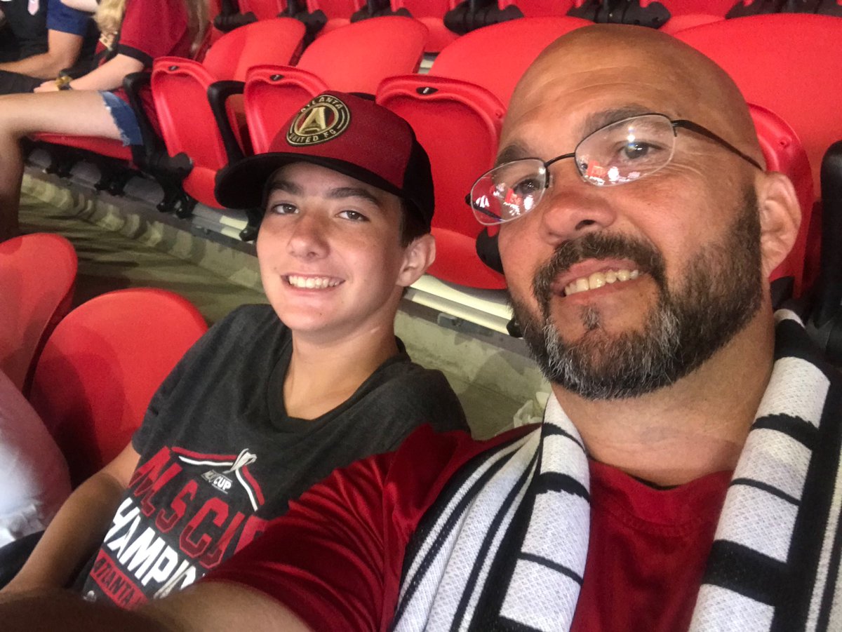 CothranDutch's tweet photo. @ATLUTD My son may live near the Vegas strip, but, today, he is here with the STRIPES!
#rowdyandproud #341row14seat9 https://t.co/vRbVtFNmUU
