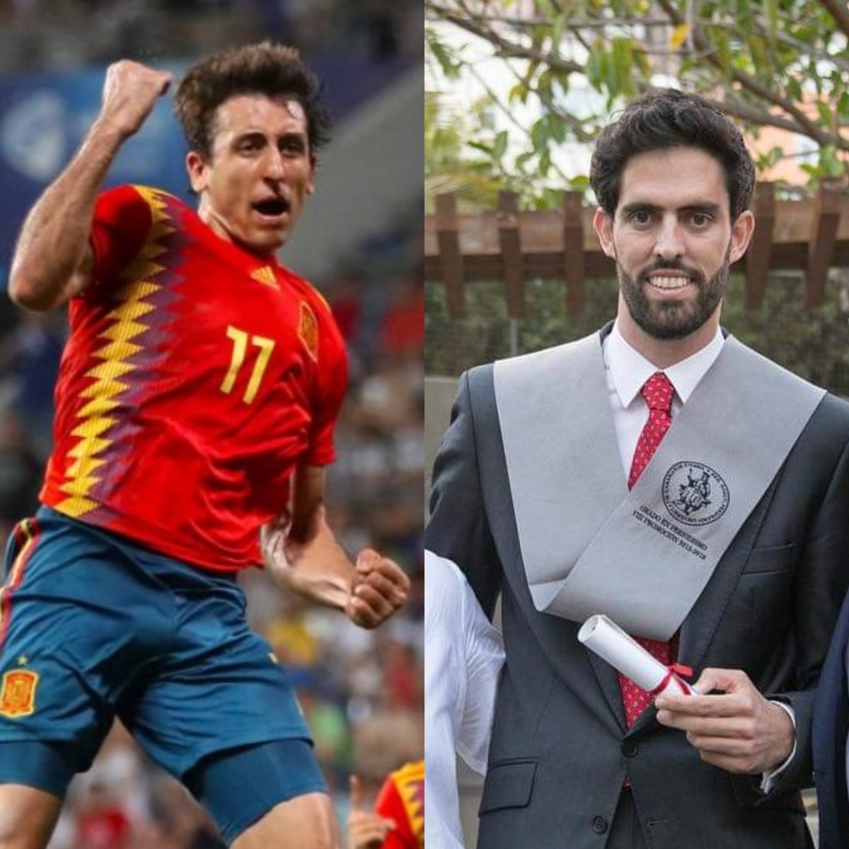 JCRiveroA's tweet photo. Oyarzabal, Jugador de la Real Sociedad, internacional absoluto, campeón de Europa Sub 21, acaba de terminar Empresariales. 
Beirán, Jugador ACB, internacional absoluto acaba de terminar Periodismo. Hay padres que quitan a su hijo/a de Baloncesto porque va a empezar 1° Bachiller. https://t.co/tRY9bwx4N5