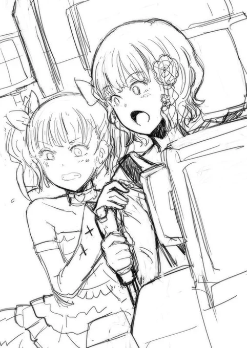 小説プルフォウストーリー2の挿絵ラフです。 