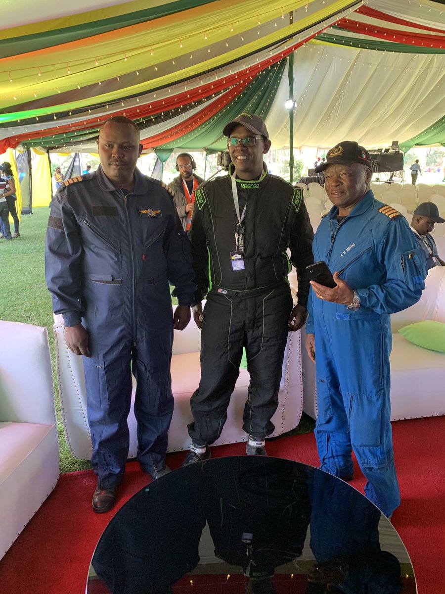 NziokaWaita's tweet photo. With Capt Mbithi, Commander of @NPSOfficial_KE Airwing &amp; Capt Martin Ndungu.. they were part of the huge security complement assigned to #ProjectWRC2020 #SafariRally2019    Keeping an eye on the event from the skies. https://t.co/pyYpg0Nz2d