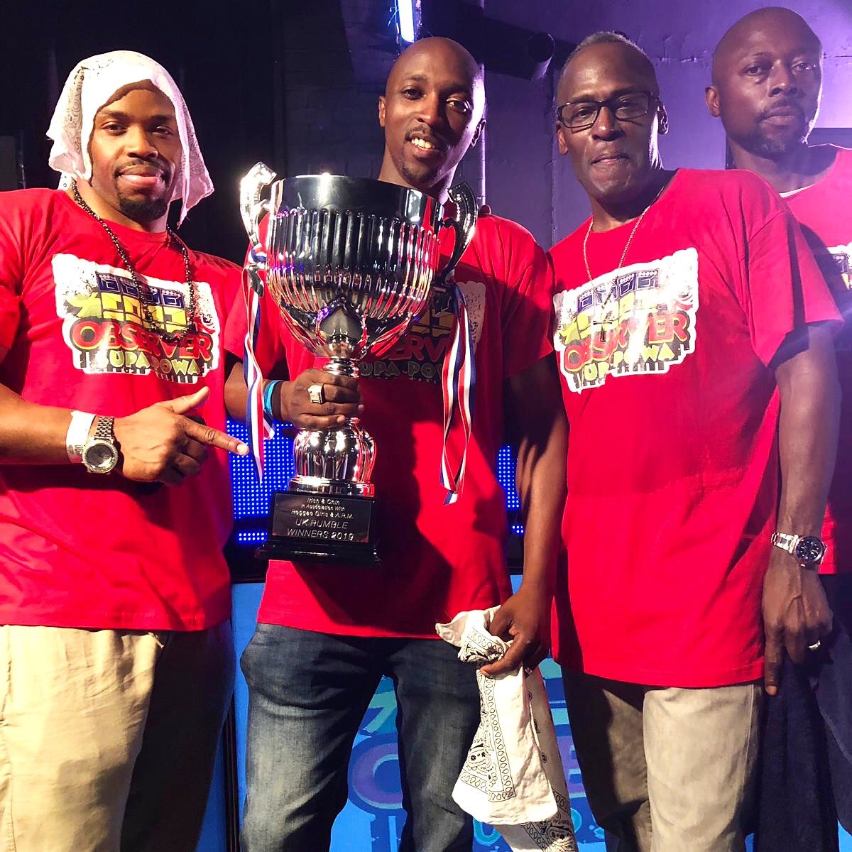 IrishandChin's tweet photo. Congratulations to the 2019 #UKRumble champion Observer Supa Power 🏆 

#RumbleSeries2019 #soundclash #soundsystemculture https://t.co/UJ2J6m1wCm