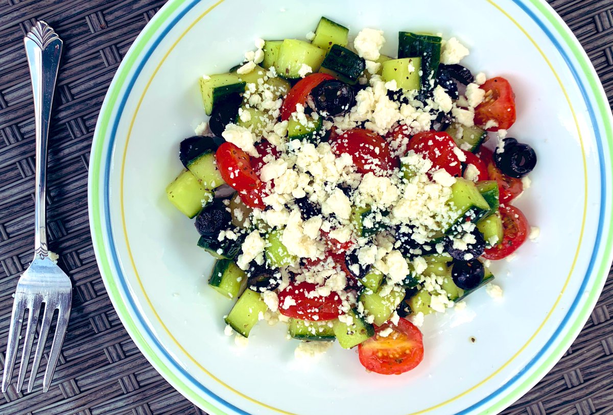 CourseChanging's tweet image. Looking forward to share my #greek #salad later today. I had to have a little sample :) #summer #eating 😋