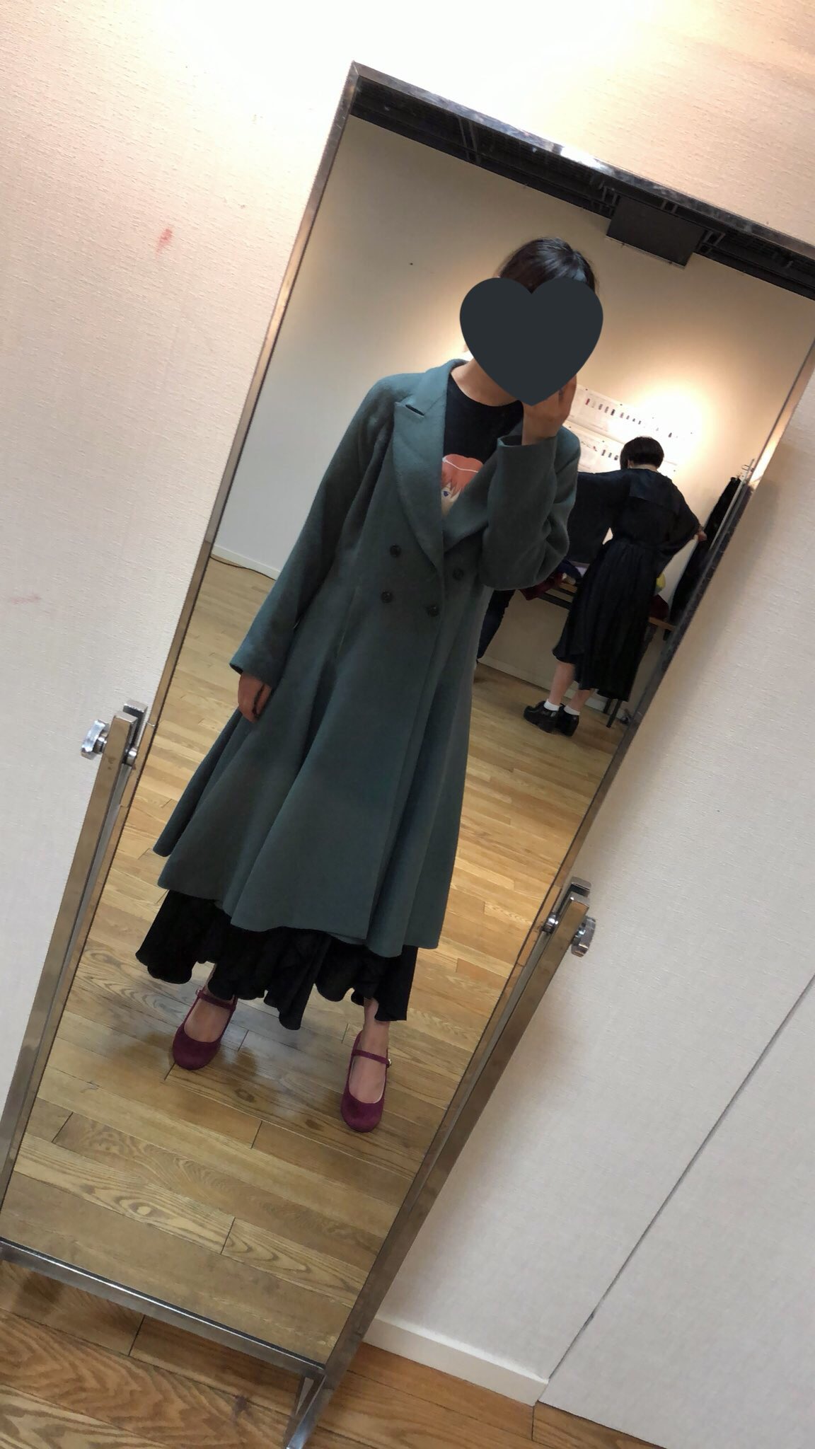 hazama 2019-20AW  経年真価の揺らめくコート　ターコイズ