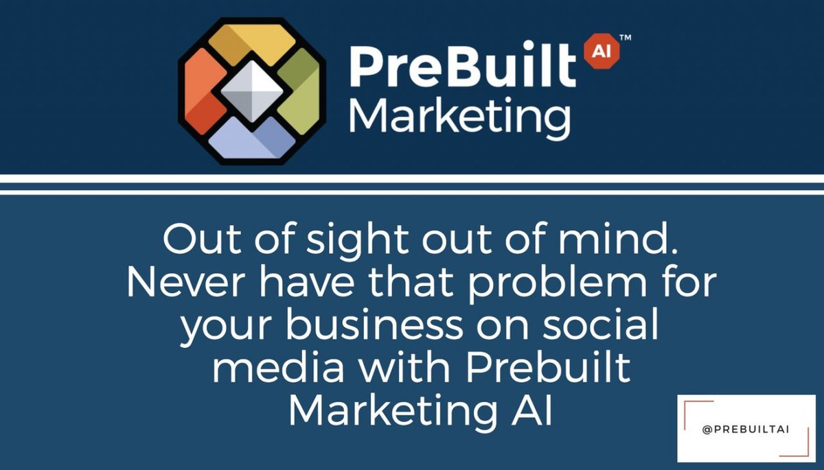 cristinl111's tweet photo. Prebuilt Marketing AI can help you fully automate and streamline your social media campaigns with little effort on your part. It's like having a #socialmediamarketer on hand...at a fraction of the price.
https://t.co/BkrDjHZAKq
#prebuiltai #worksmarter https://t.co/GA13yGyeAa