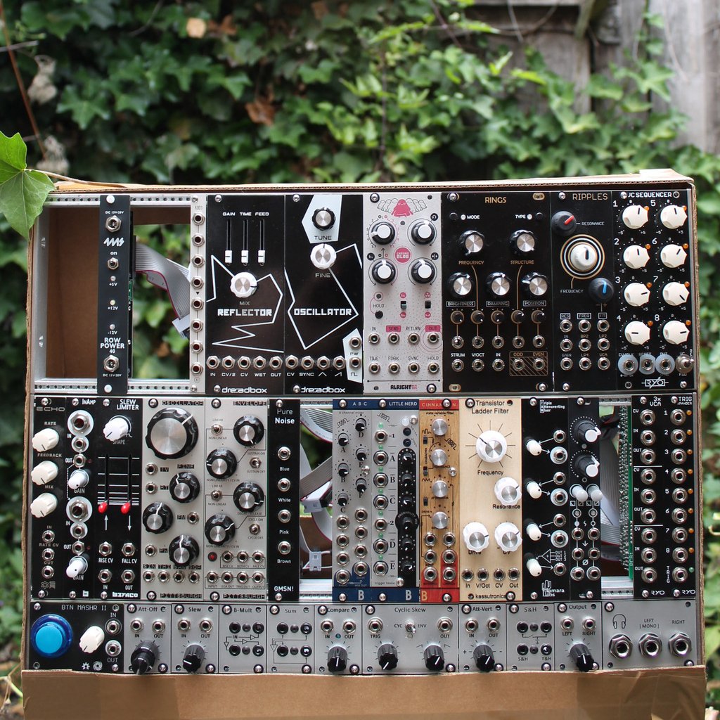 patchwerks_'s tweet photo. So fun! We received a * cardboard * DIY #eurorack case full of awesome and exciting #synthmodules this week in our used section 😎 https://t.co/HUutmLAmTQ