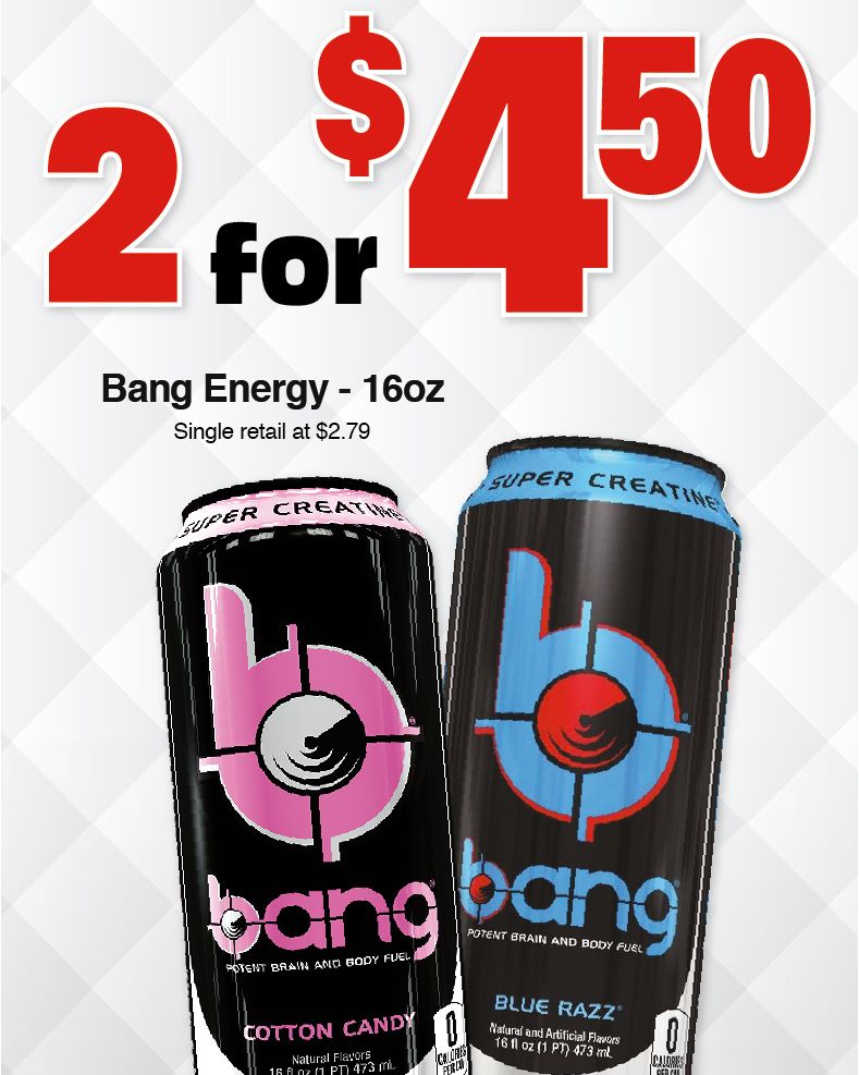 It’s time for something new. Try a Bang energy drink at Roadrunner today.