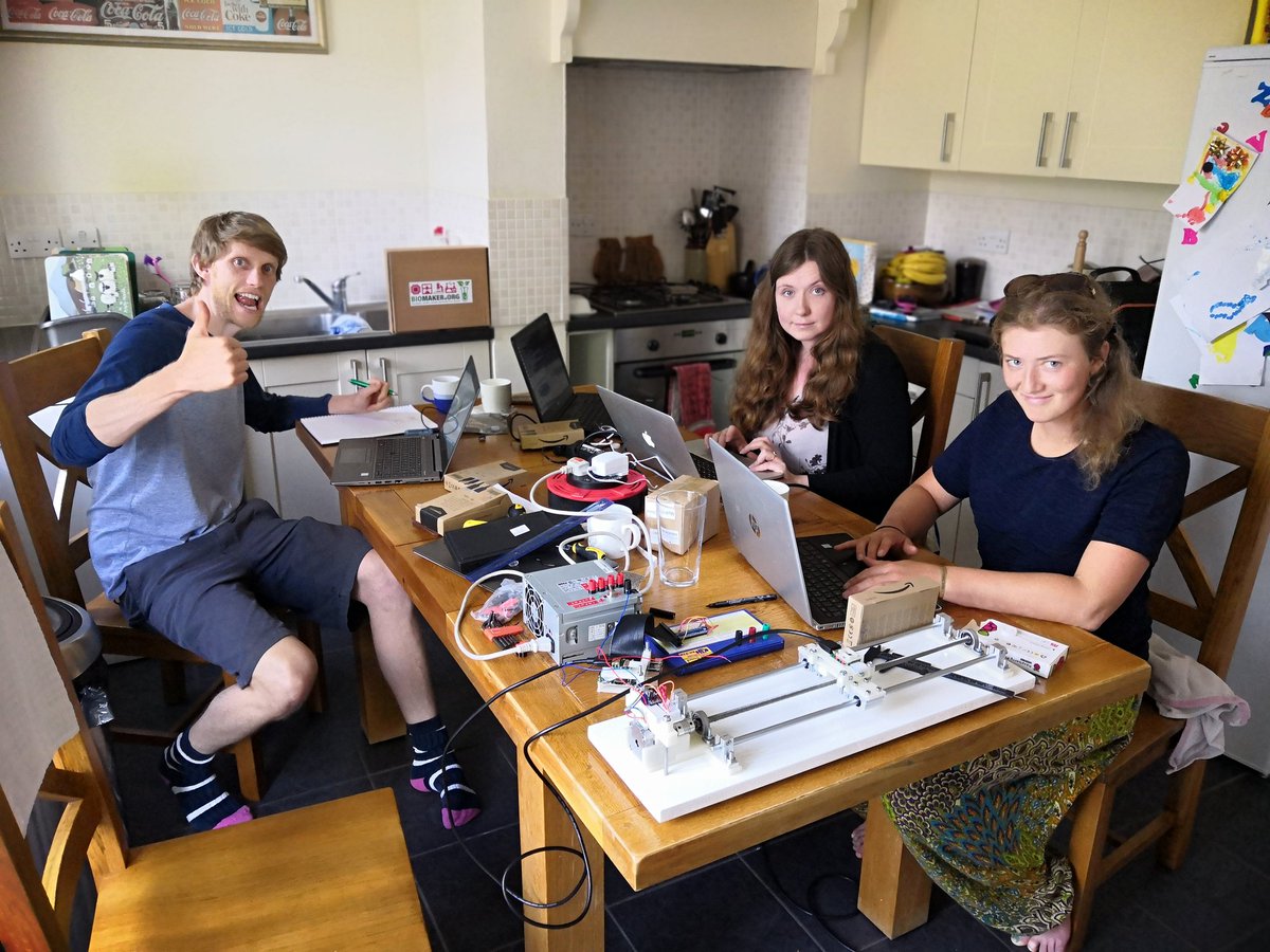 LP_Alwyn's tweet image. A very productive Macro-Imager #BiomakerChallenge #hackathon with @Rowena_Downie @ekte_Toby &amp;amp; EmilyMarr. Setup and played with #raspberrypi, ssh, picameras, stepper motors, and made some #3Dprinting designs with @openscad