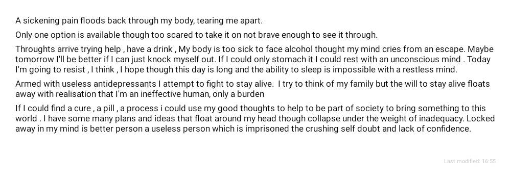 APrecariat's tweet photo. Trying to get stuff out of my head. Thought I'd try writing things down https://t.co/p7x9lVLLmg