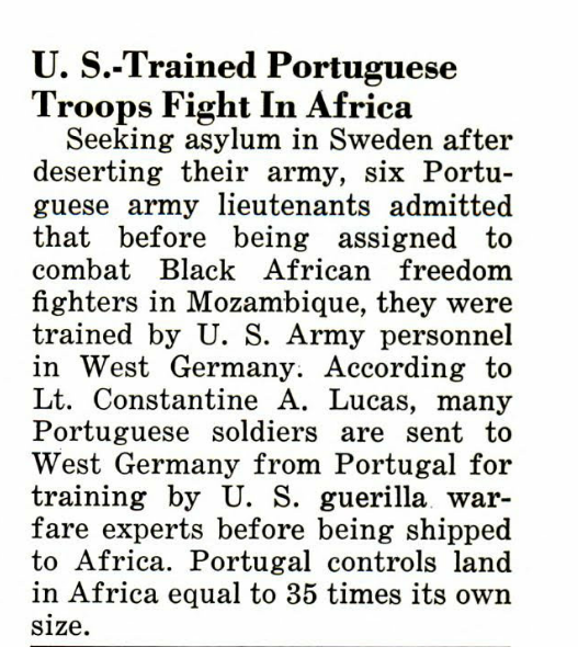 US trained Portuguese soldiers getting their ass beat by African freedom fighters 