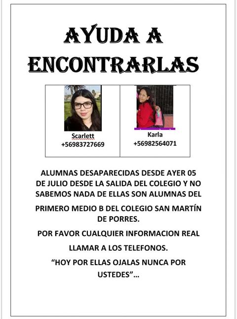 Piden ayuda para ubicar a dos niñas desaparecidas en La Serena dlvr.it/R7yytw