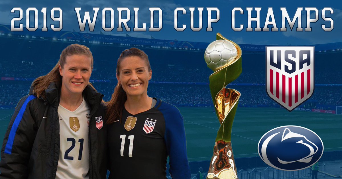 🇺🇸WORLD CUP CHAMPIONS!🇺🇸 @PennStateWSOC alumnae Alyssa Naeher and Ali Krieger have won their second World Cup with the @USWNT after beating the Netherlands 2-0 in Lyon!