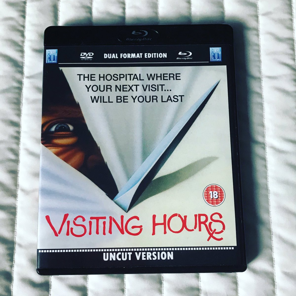 DennisAlexis84's tweet photo. Watching "Visiting Hours" (1982), starring Michael Ironside, Lee Grant, Linda Purl, William Shatner and Lenore Zann.
#VisitingHours #VisitingHoursMovie #VisitingHours1982 #JeanClaudeLord #MichaelIronside #LeeGrant #LindaPurl #WilliamShatner #LenoreZann #slasher #horror #bluray https://t.co/IilMxuaYkJ
