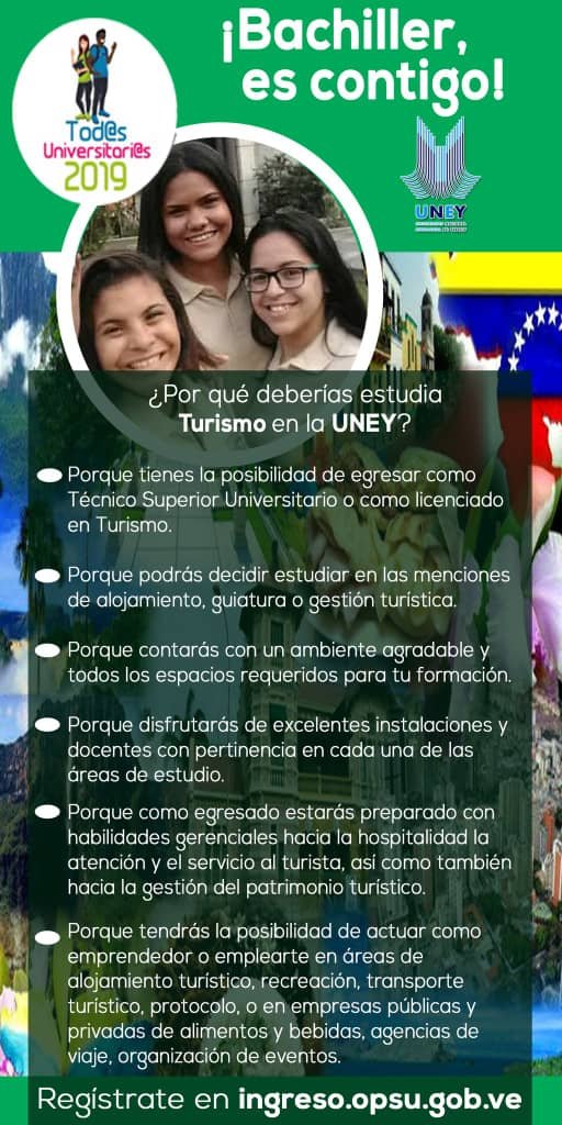 ¡Bachiller, es contigo!  Conoce las oportunidades de estudios en la #UNEY, ingresa a uney.edu.ve , <a href="/MedozaWullian/">Wullian Mendoza</a>, <a href="/hugbelpsuv/">Hugbel Roa</a> , <a href="/JULIOLEONYARA/">JULIO LEÓN HEREDIA</a>