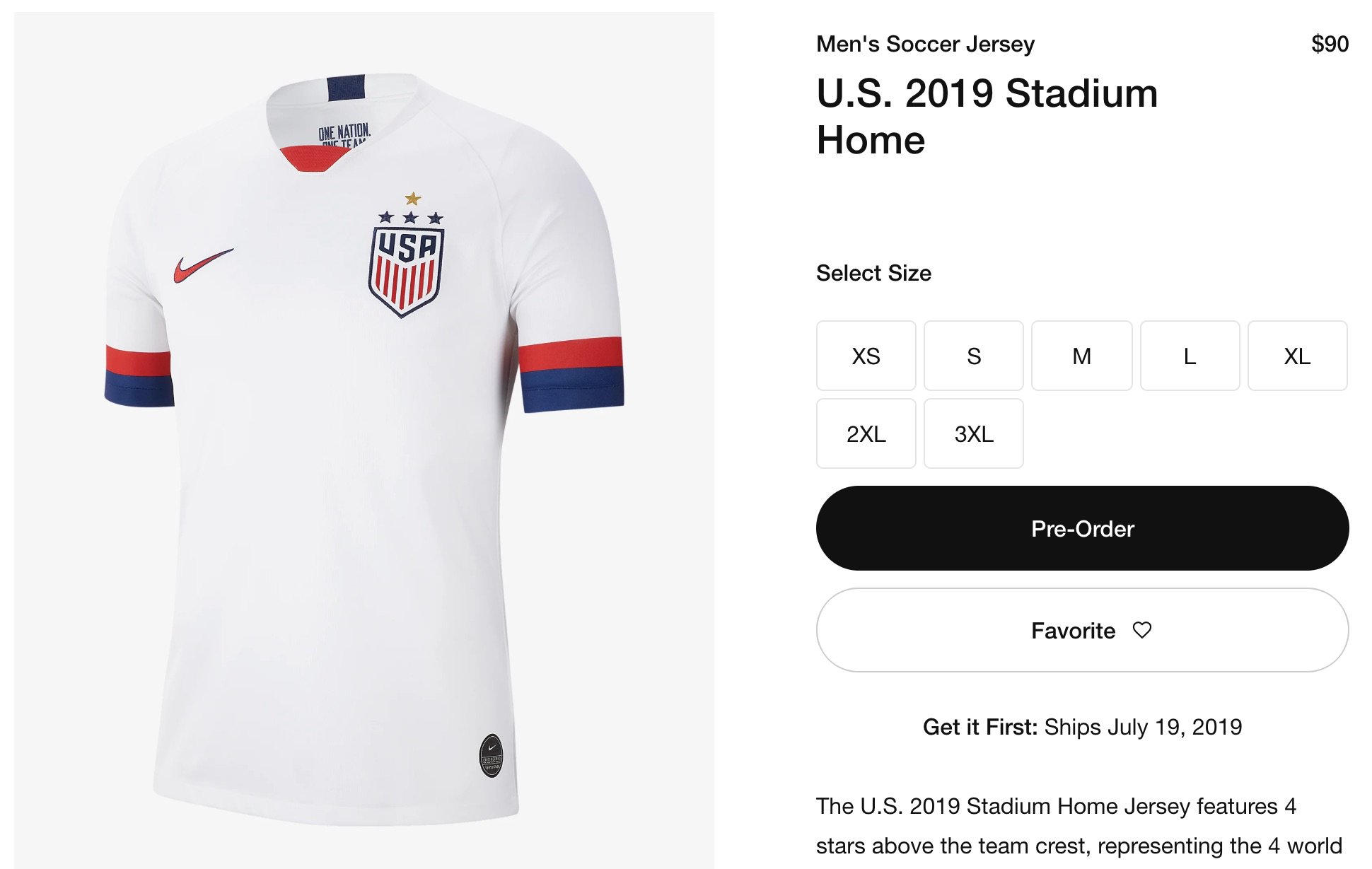 uswnt 4 star jerseys