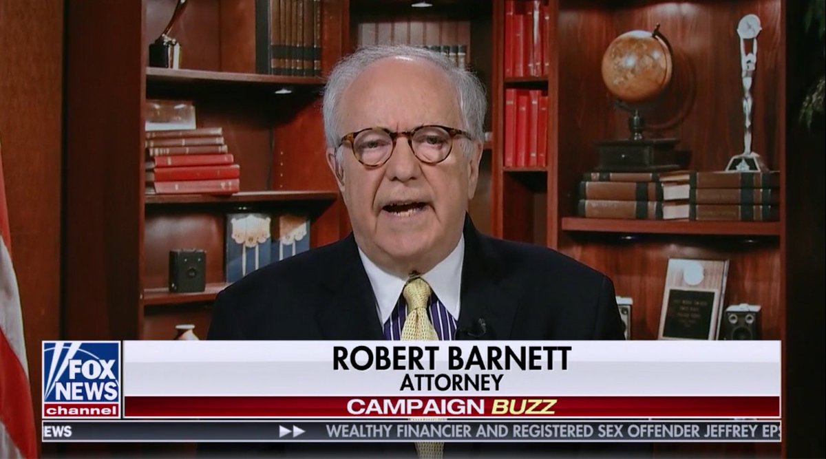 6/ UPDATE  @MediaBuzzFNC 7/7/19Attorney Robert Barnett, who represents  @HowardKurtz, also lives in the library nook, but he's not reading "Terrible Beauty" by  @RepPeteKing (R-NY) because he's a Democrat. He does have 3 Brownie cameras and a prominent award of some sort.