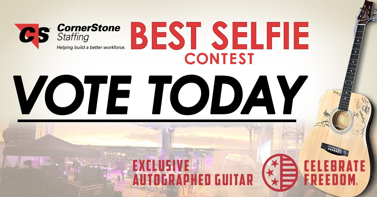 949KLTY's tweet photo. How fun! Vote for who YOU think had the most creative selfie at @CelFreedom that used #CornerStoneDFW! 🤳 Whichever photo wins gets a #CelebrateFreedom guitar w/ autographs from @4kingandcountry @mandisaofficial @MessengersMusic & more! 🎸 Vote now at ➡️ https://t.co/9rcZ0ei5eu https://t.co/xrfMZXZuu2