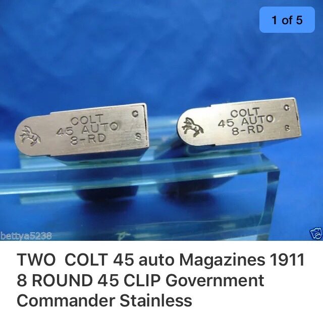 AntiqueTime's tweet photo. I’ve been on a eBay spending spree. Bought two 8 round mags for my #Colt45 #ColtRailGun and a gun case that holds one gun and six magazines. Those original #ColtMagazines are not cheap by any means but I needed them. #RangeDay #2ADefenders #2A @R6Tac @BieBie_Ying #Colt1911 #45ACP https://t.co/C1z93TjHBx