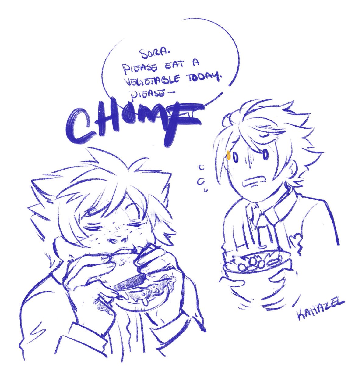 Spent a goooood portion of the day chilling with @TheFauxsynder throwing aus at each other and, Detroit doodles happened! ╮(─▽─)╭
#soriku