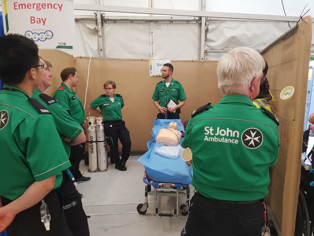 SJAWLDNClinical's tweet photo. Before @BarbraStreisand takes to the stage, @samdharrison is putting our treatment centres @BSTHydePark through their paces with a #simulation, testing knowledge &amp; high quality clinical decision making, minimising pressure on local emergency depts  @ImperialNHS @GSTTnhs @uclh https://t.co/wSnsW2wrrJ