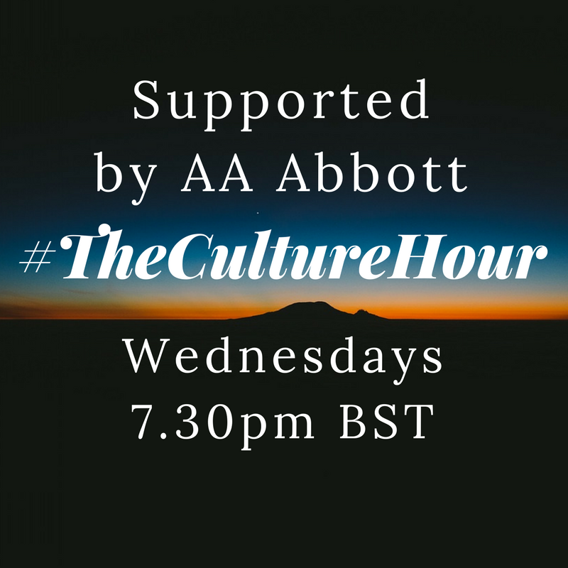 Join us at 7.30pm Every Wednesday for #TheCultureHour supported by <a href="/AAAbbottStories/">A.A.Abbott</a> and hosted by #BrumHour's <a href="/DavidWMassey/">Dave Massey #BrumHour</a> 

Share about your favourite books, films and exhibitions across the UK.