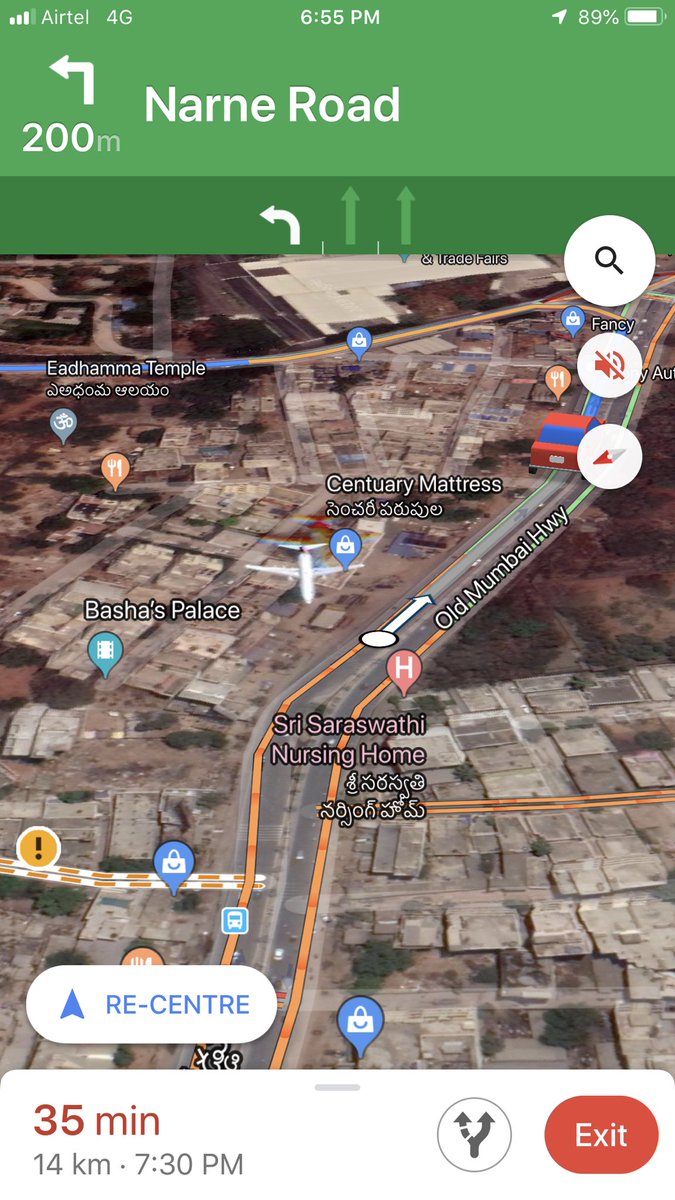 LizShuchi's tweet image. @googlemaps what’s up with u! Why do we see an aeroplane on map! Is this some Joke #wrongmap #aeroplaneonroad #google #GoogleMaps #Hyderabad #Google