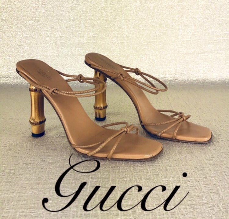 vintage gucci bamboo heels