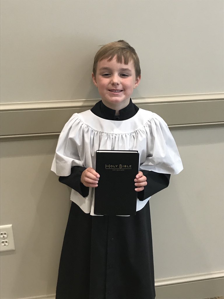 therealRLBrown's tweet photo. First time serving as Bible bearer @AsburyBham this morning.  He did a great job. We are proud of our little man. @JimTamBrown1 @DennisandL @cathybrownplus4 https://t.co/oeoVFgn8yH