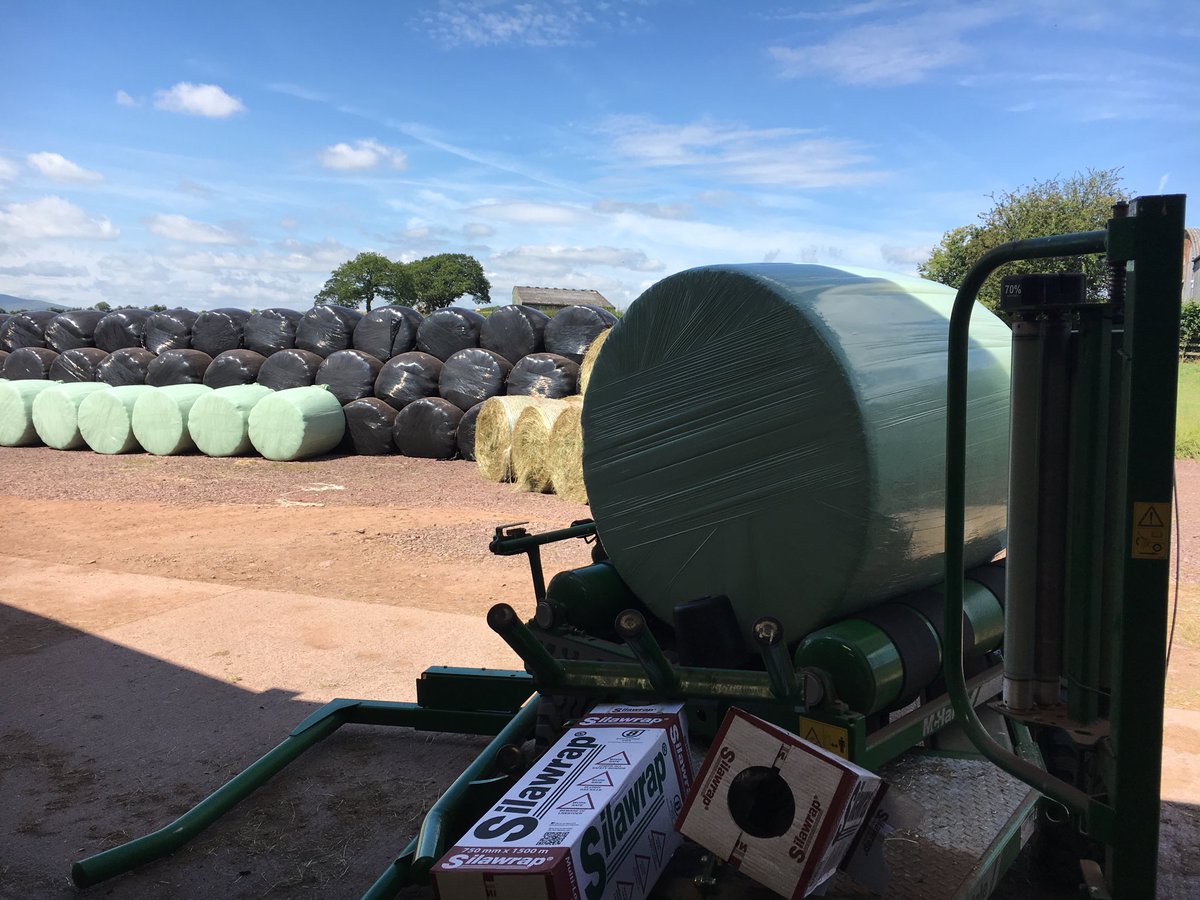 Wrapping, wrapping, wrapping #harvest19.  Silage for sheep and cows for the winter. #WeAreWelshFarming