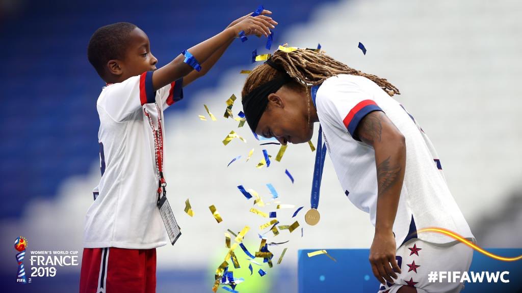 Best picture from today’s celebration, hands down. I’m not crying, you’re crying. #USWNT