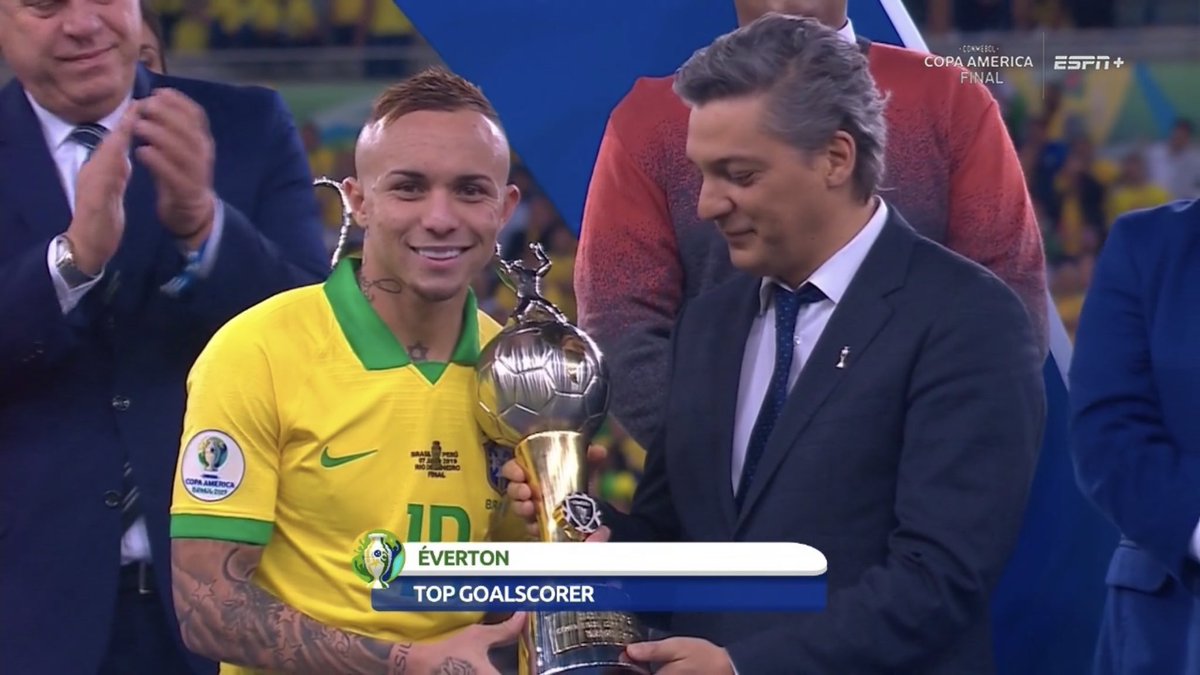 𝗕𝗿𝗮𝘀𝗶𝗹 𝗙𝗼𝗼𝘁𝗯𝗮𝗹𝗹 Official Everton 23 Is The Top Goal Scorer Of The 19 Copa America
