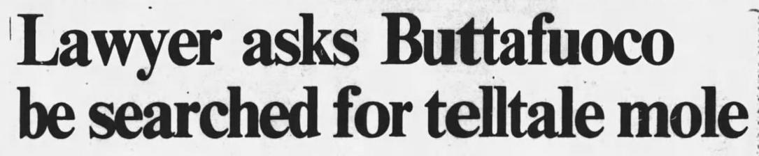 One can reason that the inspiration for MJ's body search and so-called "telltale splotch" description may have originated direct from the supermarket headlines and coverage of the Buttafuoco-Fisher case. In Aug-Oct 93, the headlines were everywhere about this request toward Joey.