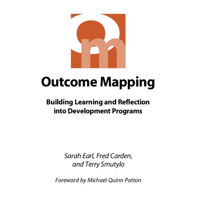eval_jordan's tweet image. Outcome mapping, building learning and reflection into development programs #Outcomemapping #Monitoring #Evaluation 

outcomemapping.ca/download/OM_En…