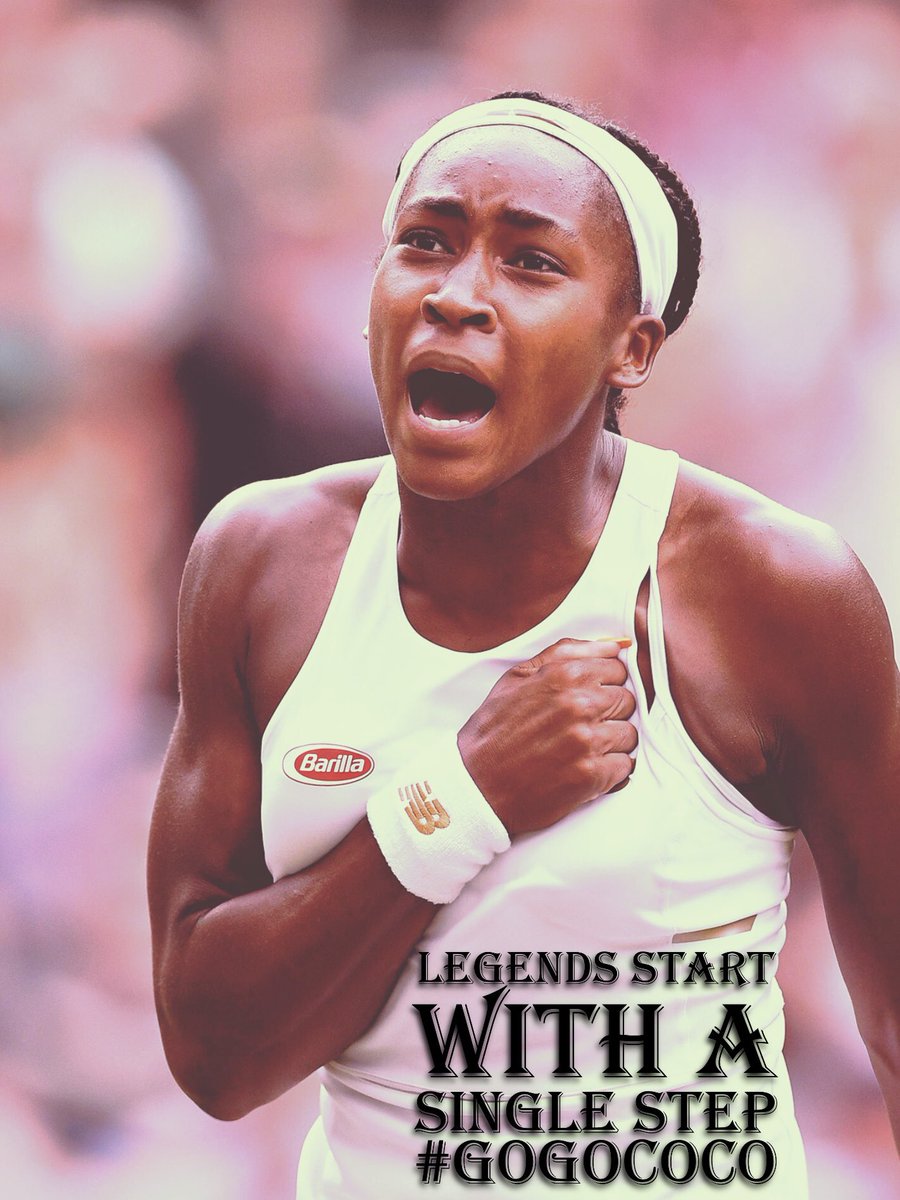 Grumparooz's tweet photo. @MichelleObama 5th of July 1975 the great Arthur Ashe won Wimbledon, what a way to celebrate that achievement 44 years ago with a gutsy win by a talented young lady. @CocoGauff #gogococo https://t.co/GPoxShRE6Y