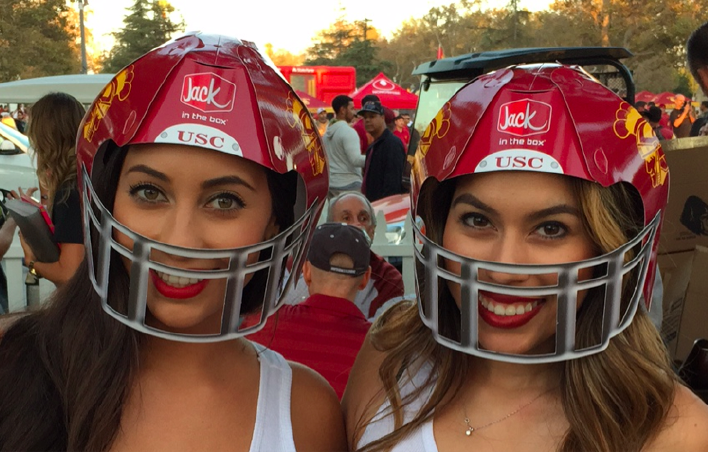 Pop_upmarketing's tweet photo. That college game day feeling returns next month - who is excited?! #paperhelmet #trojans #USC #football #gameday #sponsorship #printing https://t.co/NM2qx9QgCy