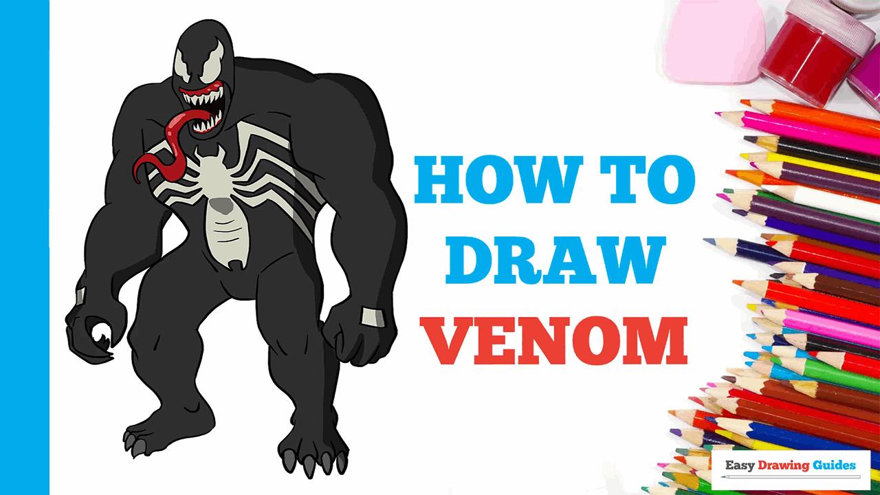 How to Draw Venom - Really Easy Drawing Tutorial