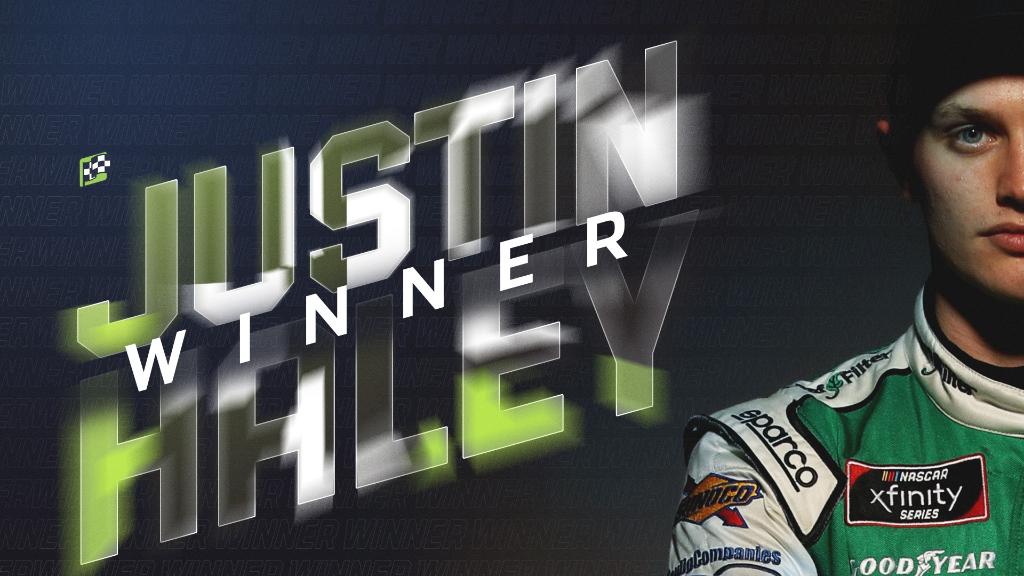 NEWS: Today's race is official and @Justin_Haley_ is your winner in the #CokeZeroSugar400!

Congratulations to Haley on his first Monster Energy Series win!