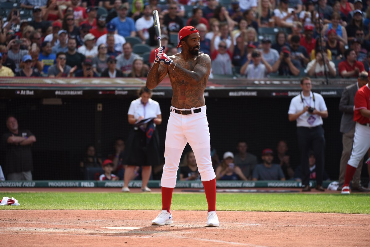 J.R. Smith removes shirt just like old times during MLB All-Star Celebrity  Softball Game