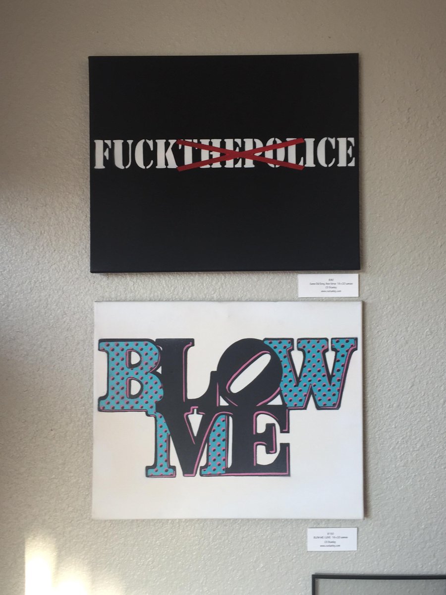 kriminalrx's tweet image. CS Stanley
At La Resistance Gallery 
Spokane, Washington
#SpokaneArts #LOVE #BlowMe #FuckIce