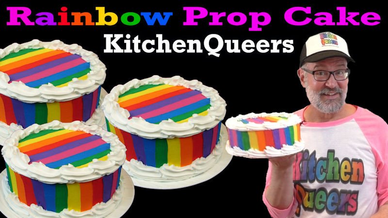 kitchenqueers's tweet photo. Woo-hoo! New KQ #video now available to view! See how we create this #rainbow #PropCake! Watch here: https://t.co/jbIfLp8fYZ #artsandcrafts #FauxCake #FakeCake #Subscribe https://t.co/KzyY6OhUVS