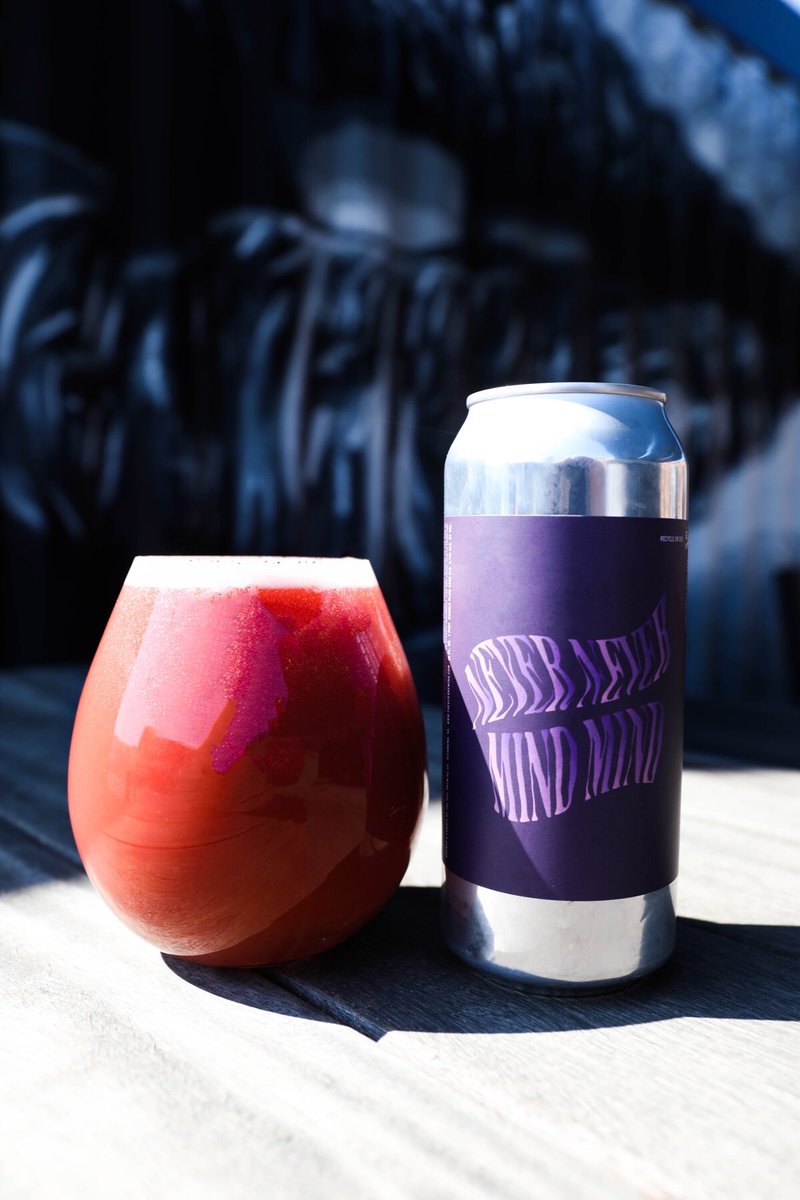 This Tuesday, July 9th, is the return of Never Never Mind Mind🦄 💎 🧠 ⠀ ⠀ Never Never Mind Mind is our double plum Gose! 5.1% ABV. 1x case pp limit. $22.00+tax/4pack. 🦄 💎 🧠 ⠀ ⠀ See you Tuesday! 💜💜