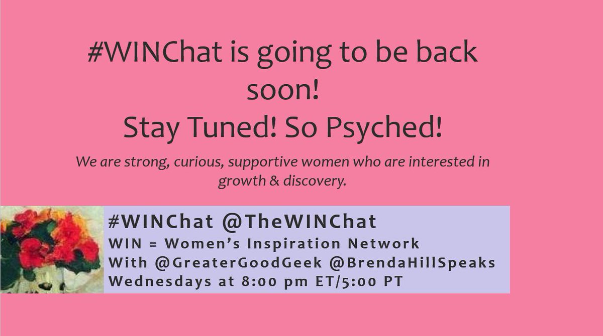 #WINChat. W.I.N. = Women's Inspiration Network tweet media