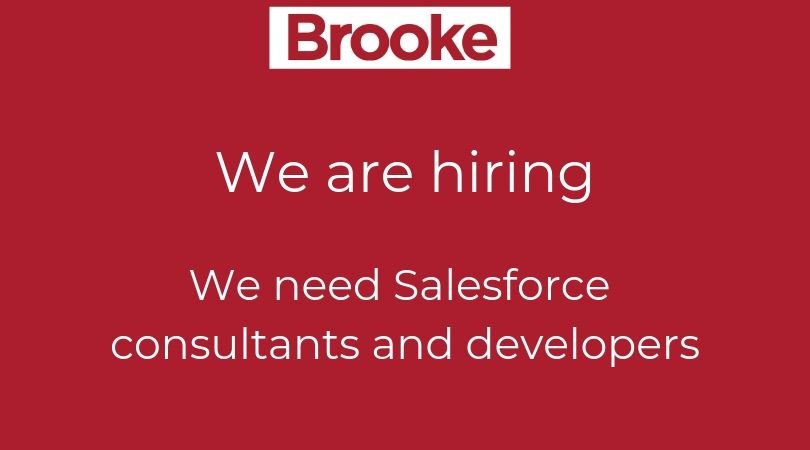 We Are Hiring! Check out the role descriptions here brooke.global/work-with-us/ &amp; send your resume to confidential@brooke.global to start the conversation about what the future could look like with you working at Brooke! #hiring #salesforce #mulesoft #consultant #developer #brooke
