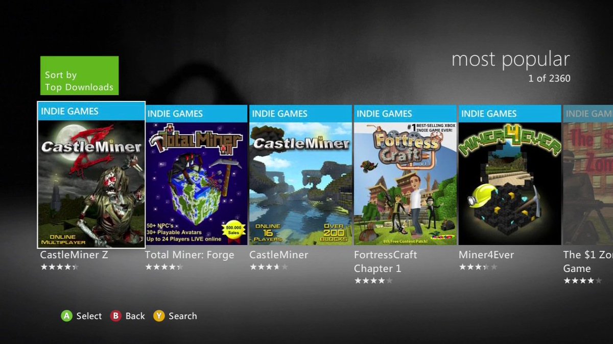 castle miner z for xbox
