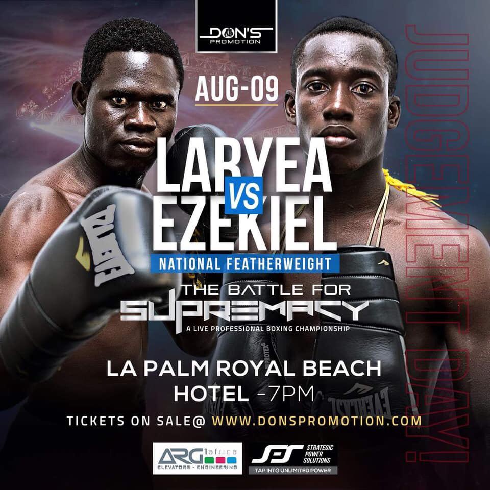 Can’t miss out on this fight on 9th August at the La Palm Royal Beach Hotel. 
Tough fight between John Laryea and Ezekiel Annan. 
Get on donspromotion.com/tickets for tickets to the show. #laryeaezekiel #johnlaryea #esekielannan #kbotv #donspromotion #ghanaboxing #boxeo #boxing