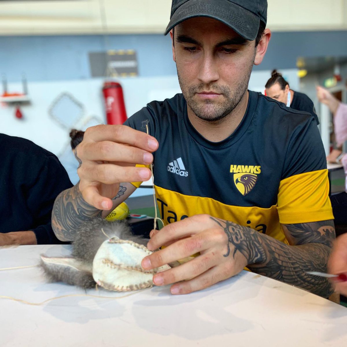 HawthornFC's tweet photo. What better way to celebrate #NAIDOC2019 than by whipping up our very own marngrooks! 🖤💛❤️ 

#VoiceTreatyTruth #Always https://t.co/bTPnZvQMLt