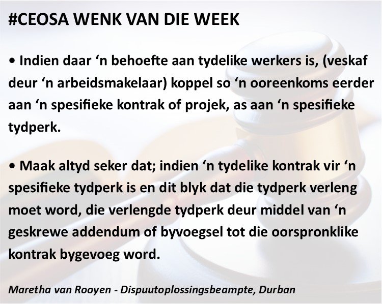 #ceosa #tipoftheweek #businesstip #entrepreneur #labourlaw #temporaryworkers