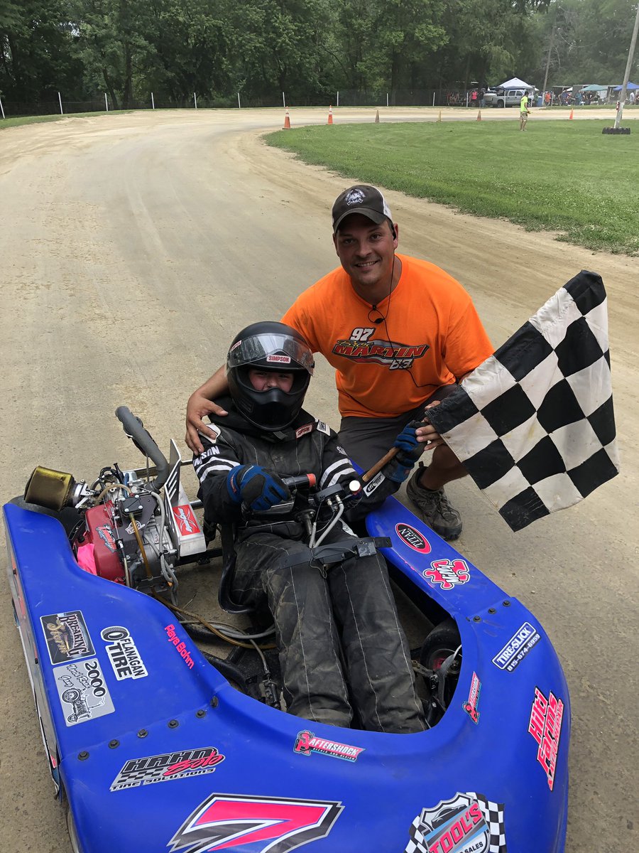 tire_slick's tweet image. TireSlick in victory lane today at Bohmer’s RT 66 Raceway.  #7 Raya Bohm, #103 Reese Bohm