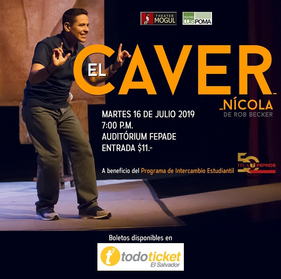 FER_ACTOR_'s tweet photo. En julio
ÚNICA FUNCIÓN
"El Cavernícola" con Fer Rodríguez @FER_ACTOR_
Dirección Roberto Salomón.
MARTES 16 - 7pm - Auditorio de Fepade. @FEPADEsv
Entradas en TodoTicket
A beneficio de Programas de Intercambio Estudiantil de @ITCA
#elcaver #ferelcaver #feractor #teatro https://t.co/K0ez1YeGy1
