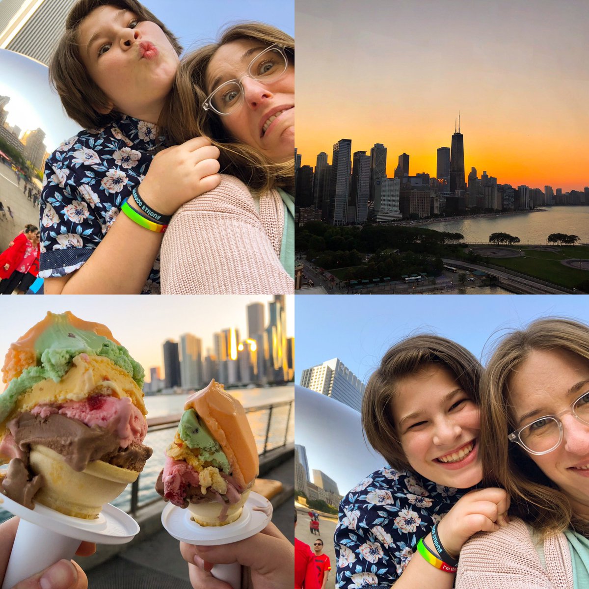 Adult activists that I ❤️ have been teaching me how to take care of myself, cuz I have not been doing anything normal kids do since I was 11. I am starting to get really burnt out. Tonight after #socialism2019 I 🚲 around Chicago + 🎡 + 🍕+ 🍦. #kidadult #HavenCare