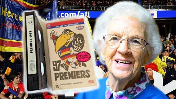 AdelaideMail's tweet photo. "Crows fan fires up the old VCR again to feel better"
#Adelaide #newsADL #Showdown47 #AFLCrowsPower
https://t.co/X8PsD4L198 https://t.co/HUyys2m4ZL